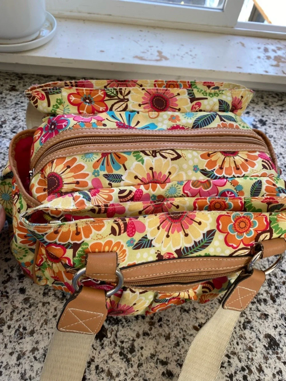 LILY BLOOM Landon Busy Bee Floral Printed Satchel Bag